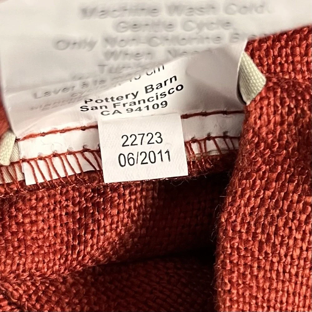 Set Of‎ 2 Pottery Barn Red Rust Linen Cushion Covers 18